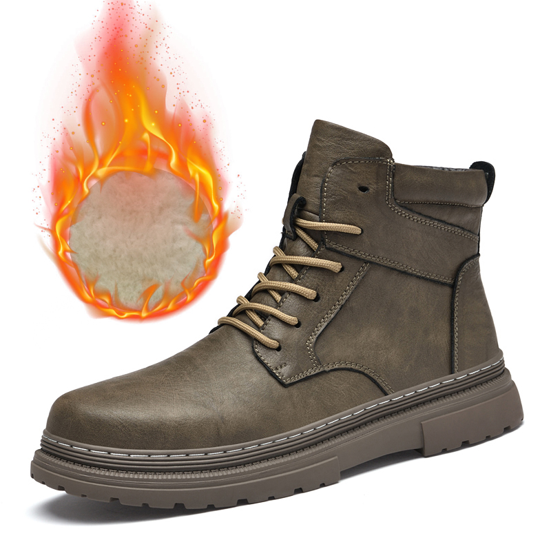 Waterproof Winter Boot - Warme winter heren lederen schoenen rubberen